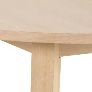 Table ronde extensible en chêne blanchi L120/220 4/6 places ALISIA - HELLIN