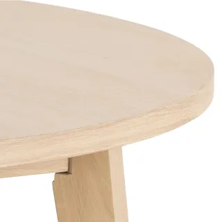 Table ronde extensible en chêne blanchi L120/220 4/6 places ALISIA - HELLIN