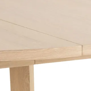 Table ronde extensible en chêne blanchi L120/220 4/6 places ALISIA - HELLIN