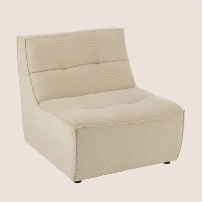 Fauteuil chauffeuse lounge en velours côtelé LORENZO - HELLIN