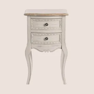 Table de nuit 2 tiroirs en bois - HELLIN