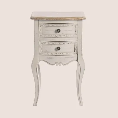 Table de nuit 2 tiroirs en bois - HELLIN