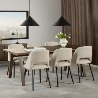 Table à manger rectangulaire en chêne fumé L200 8 personnes ALISIA - HELLIN