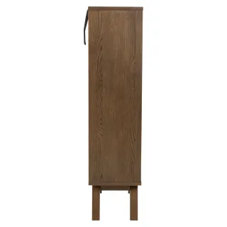 Vitrine scandinave en chêne fumé 1 porte 2 tiroirs ALISIA - HELLIN