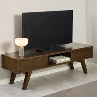 Meuble TV scandinave en chêne fumé L150 ALISIA - HELLIN