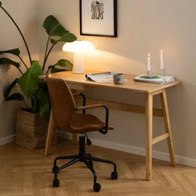 Bureau scandinave en chêne naturel 1 tiroir L120 BARNELL - HELLIN