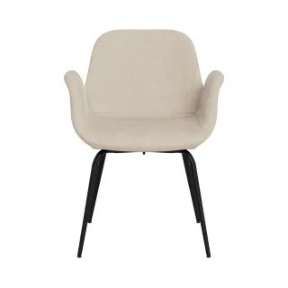 Chaises de salle à manger à accoudoirs beige clair (lot de 2) BETINA _ HELLIN