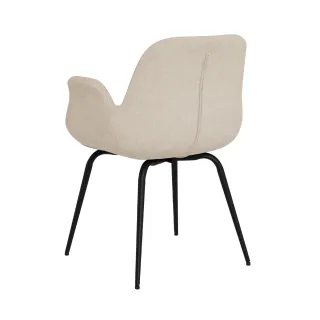 Chaises de salle à manger à accoudoirs beige clair (lot de 2) BETINA _ HELLIN