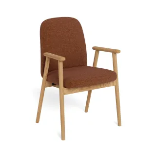 Chaises scandinaves en tissu terracotta et chêne (lot de 2) ALVINA - HELLIN