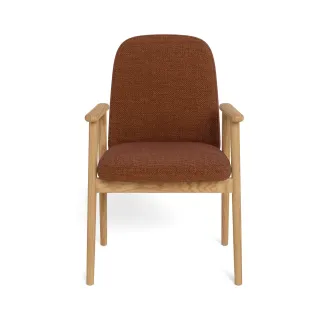 Chaises scandinaves en tissu terracotta et chêne (lot de 2) ALVINA - HELLIN