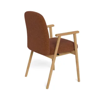 Chaises scandinaves en tissu terracotta et chêne (lot de 2) ALVINA - HELLIN