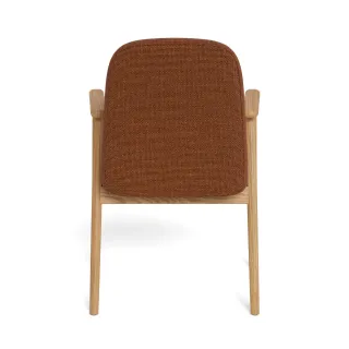 Chaises scandinaves en tissu terracotta et chêne (lot de 2) ALVINA - HELLIN