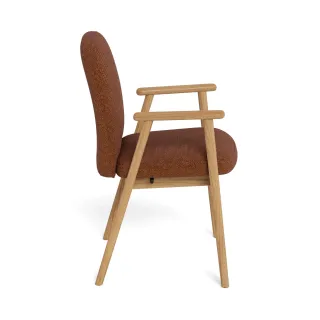 Chaises scandinaves en tissu terracotta et chêne (lot de 2) ALVINA - HELLIN