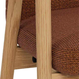 Chaises scandinaves en tissu terracotta et chêne (lot de 2) ALVINA - HELLIN