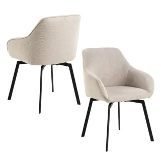 Fauteuils de salle à manger pivotants (lot de 2) SARA - HELLIN