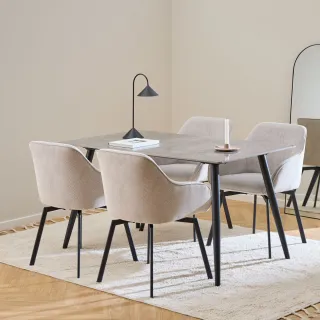 Fauteuils de salle à manger pivotants (lot de 2) SARA - HELLIN