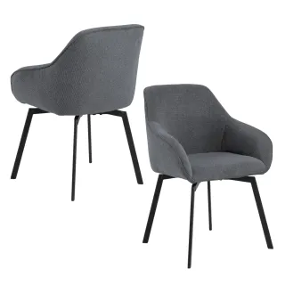 Fauteuils de salle à manger pivotants (lot de 2) SARA - HELLIN