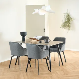 Fauteuils de salle à manger pivotants (lot de 2) SARA - HELLIN