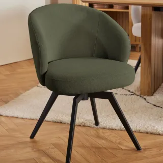 Chaise de salle à manger pivotante en métal et tissu LENA - HELLIN