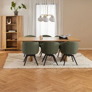 Chaise de salle à manger pivotante en métal et tissu LENA - HELLIN