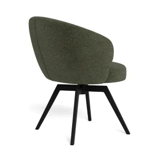 Chaise de salle à manger pivotante en métal et tissu LENA - HELLIN