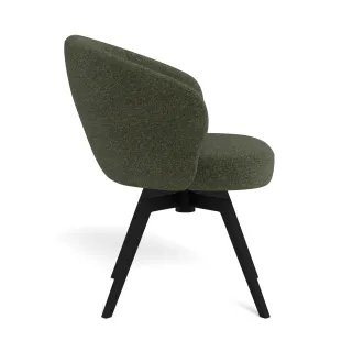 Chaise de salle à manger pivotante en métal et tissu LENA - HELLIN