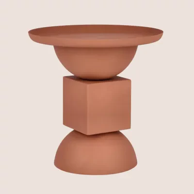 Table basse ronde design en métal coloré D41 POLA - HELLIN