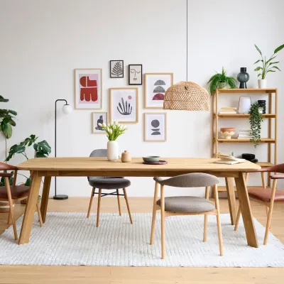 Table indoor/outdoor rectangulaire en teck L240 10 places CALVI - HELLIN