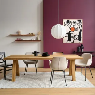 Chaises de salle à manger à accoudoirs beige clair (lot de 2) BETINA _ HELLIN