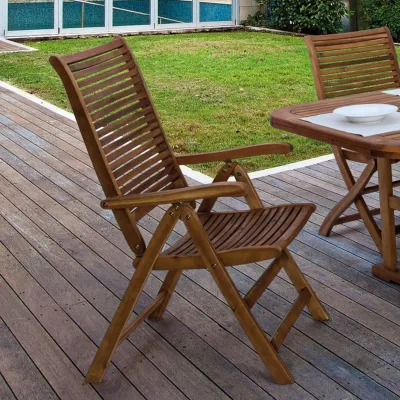 Chaise de jardin inclinable avec accoudoirs en acacia CANCALE - HELLIN