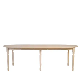 Lot de 2 allonges bois blanchi table ronde D115 pieds tournés VICTORIA - HELLIN