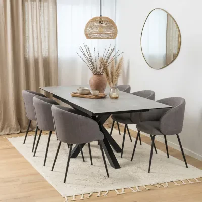 Table de salle à manger rectangulaire extensible en céramique L168/210 NEIVA - HELLIN