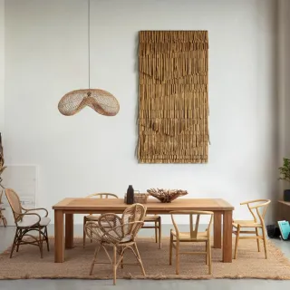 Table d'intérieur et d'extérieur rectangulaire en teck recyclé L240 SAINT MALO - HELLIN