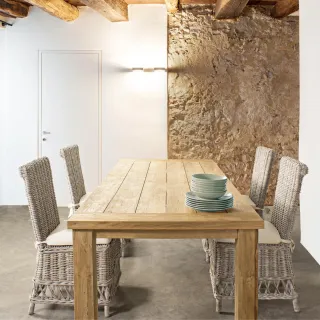 Table d'intérieur et d'extérieur rectangulaire en teck recyclé L240 SAINT MALO - HELLIN