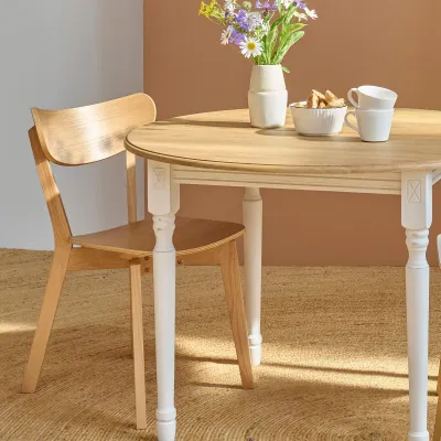 Chaise scandinave en bois naturel ou noir : lot de deux | Hellin