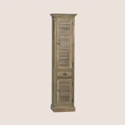 Colonne de salle de bain en bois avec porte en bois droite HANOÏ - HELLIN