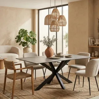 Table de salle à manger rectangulaire en céramique L160 NEIVA - HELLIN