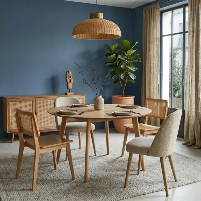 Table ronde noire : 6 à 8 personnes | Hellin