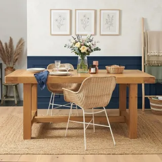 Table de ferme campagnarde en bois massif - Hellin