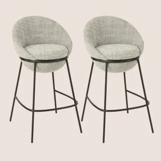 Tabourets de bar design en tissu (lot de 2) MERO - HELLIN