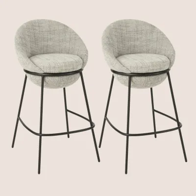 Tabourets de bar design en tissu (lot de 2) MERO - HELLIN
