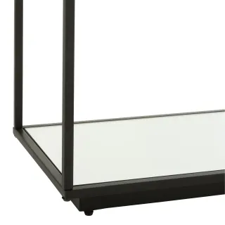 Console design double plateau en verre et métal noir L132 ORION - HELLIN