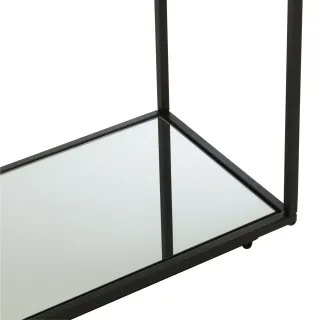 Console design double plateau en verre et métal noir L132 ORION - HELLIN