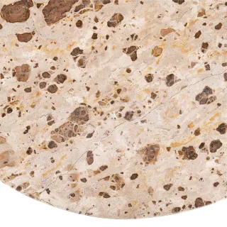Table basse ronde en manguier et marbre beige D90 OPHELIE - HELLIN