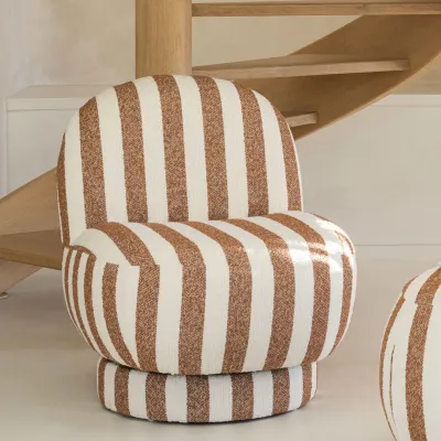 Fauteuil en tissu à rayures AZUR - HELLIN