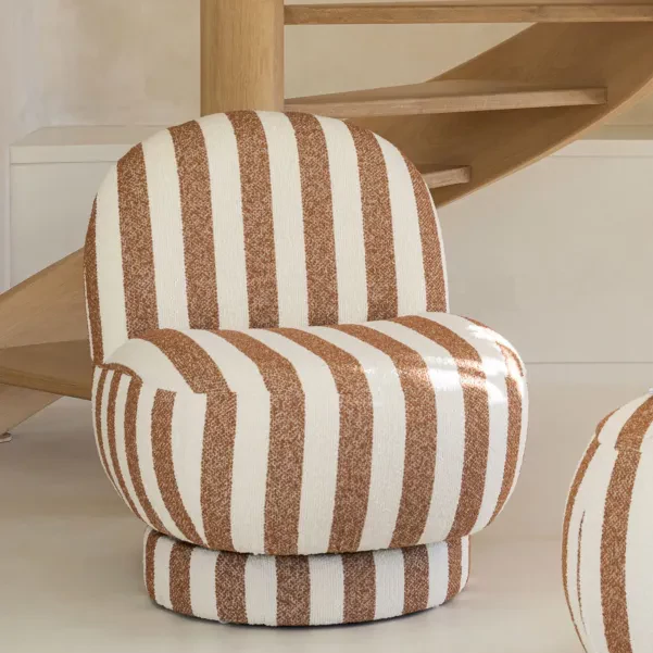 Fauteuil en tissu à rayures AZUR - HELLIN