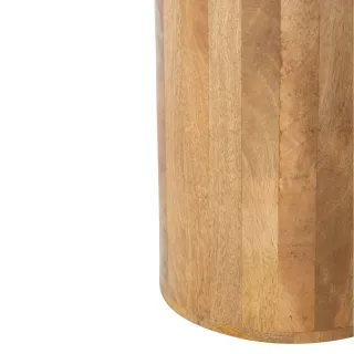 Tables basses en marbre beige et pied bois D56 (set de 2) ASO - HELLIN