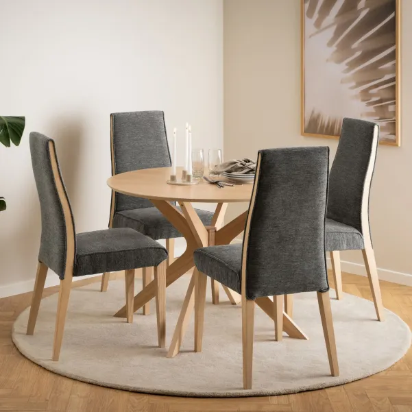 Table ronde scandinave en chêne L105 4 places ZELIA - HELLIN