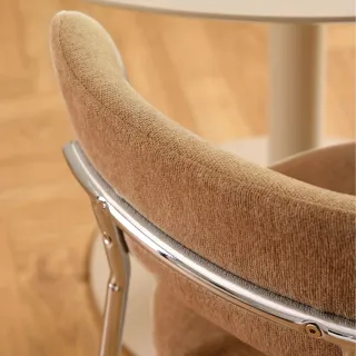 Chaises de salle à manger chrome et tissu (lot de 2) LISON - HELLIN