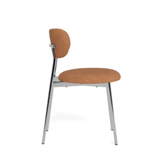 Chaises de salle à manger chrome et tissu (lot de 2) LISON - HELLIN